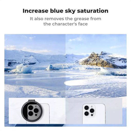 K&F Concept unverzális szűrőtartó mobiltelefonokhoz, CPL szűrő, mágneses szűrő csatlakozás, 67mm (KF-01-2673)