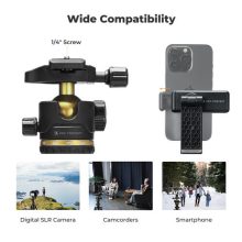 K&F Concept K234A0 állvány BH-28L gömbfej, 163cm magasság, 8kg teherbírás, telefontartóval (KF-09-149)