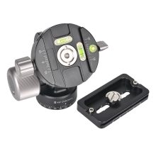 K&F Concept VH-60L dupla panoráma állvány fej, 10kg teherbírás, arca swiss, vízszintjelző (KF-31-103)