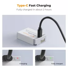 K&F Concept LP-E17 akkumulátor 1040mAh, USB-C csatlakozóval, 2db (KF-28-0049S1)