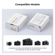 K&F Concept LP-E17 akkumulátor 1040mAh, USB-C csatlakozóval, 2db (KF-28-0049S1)