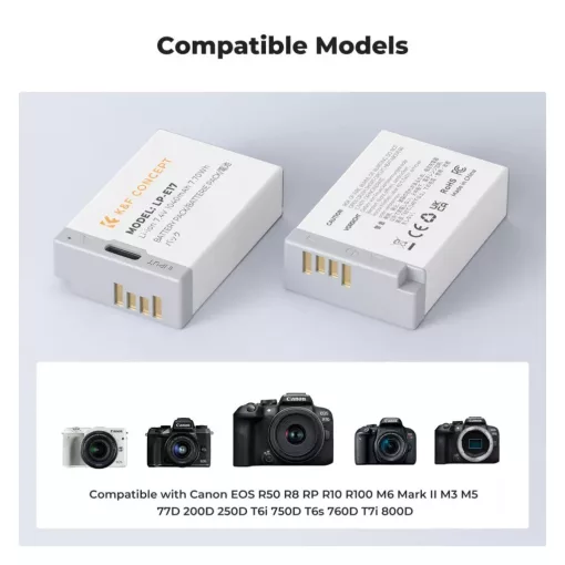K&F Concept LP-E17 akkumulátor 1040mAh, USB-C csatlakozóval, 2db (KF-28-0049S1)