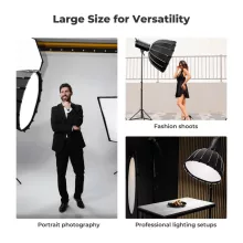 K&F Concept 90cm átmérőjű, parabolic softbox, gyorscsatlakozás, méhsejt rács, Bowens csatlakozás (KF-18-0008V1)
