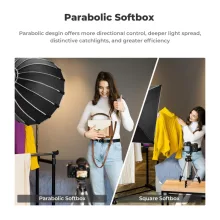 K&F Concept 60cm átmérőjű, parabolic softbox, gyorscsatlakozás, méhsejt rács, Bowens csatlakozás (KF-18-0008)