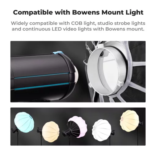 K&F Concept 85cm-es nyitható gömb softbox, lantern, Bowens csatlakozás, hordtáskával (KF-18-0009V1)