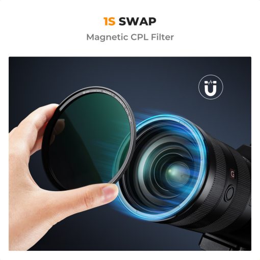 K&F Concept C Series CPL mágneses cirkuláris polár szűrő, mágneses adapterrel, 72 mm (KF-01-2665)