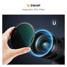 K&F Concept C Series CPL mágneses cirkuláris polár szűrő, mágneses adapterrel, 77 mm (KF-01-2666)