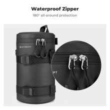 K&F Concept objektív védő tok, XL méret, 11x22cm, vállpánt, csepp és porálló zipzár (KF-13-203)