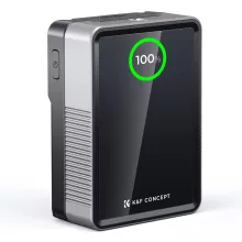 K&F Concept V-Mount Mini Pro akkumulátor, 50Wh, 3400mAh, 65W töltés, D-TAP, BP, DC, TFT kijelző KF28-0059