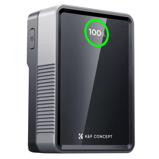 K&F Concept V-Mount Mini Pro akkumulátor, 50Wh, 3400mAh, 65W töltés, D-TAP, BP, DC, TFT kijelző KF28-0059