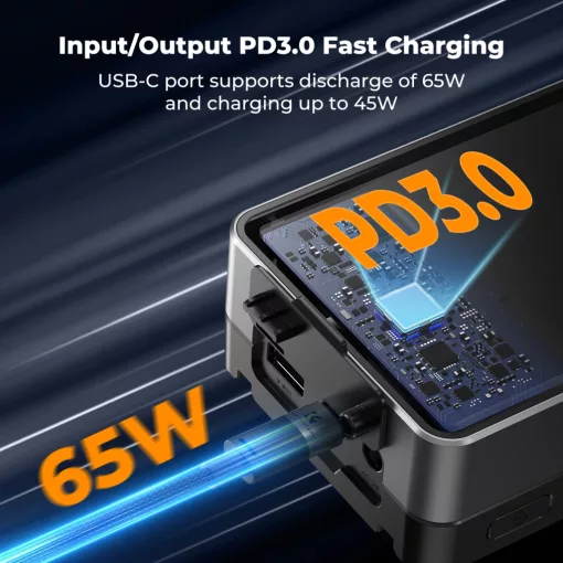 K&F Concept V-Mount Mini Pro akkumulátor, 50Wh, 3400mAh, 65W töltés, D-TAP, BP, DC, TFT kijelző KF28-0059