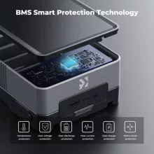 K&F Concept V-Mount Mini Pro akkumulátor, 50Wh, 3400mAh, 65W töltés, D-TAP, BP, DC, TFT kijelző KF28-0059