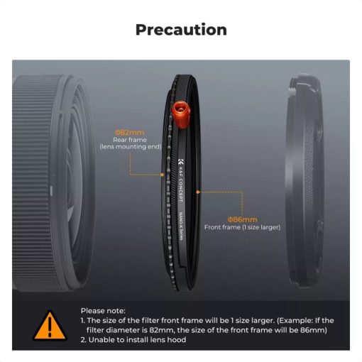 K&F Concept NANO-X, CPL+VARIO ND2-32+Black Mist 1/4 szűrő, w/o black cross, HD, vízlep, karcálló, 62mm (KF-01-2924V2)