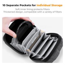 K&F Concept szűrőtartó kemény tok, 10db szűrő számára, max 82mm (KF-13-185)