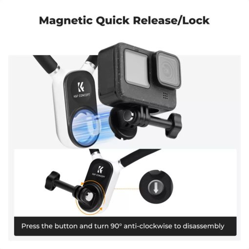 K&F Concept nyakba akasztható akció kamera tartó, Gopro és DJI Pocket 3 adapter (KF-31-129)