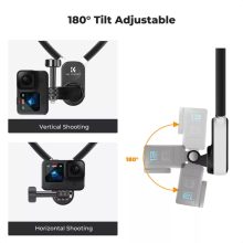 K&F Concept nyakba akasztható akció kamera tartó, Gopro és DJI Pocket 3 adapter (KF-31-129)