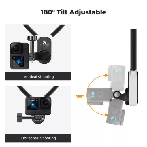 K&F Concept nyakba akasztható akció kamera tartó, Gopro és DJI Pocket 3 adapter (KF-31-129)