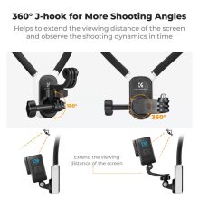 K&F Concept nyakba akasztható akció kamera tartó, Gopro és DJI Pocket 3 adapter (KF-31-129)