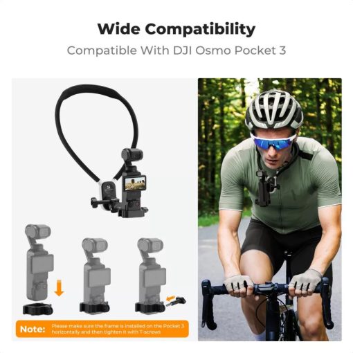 K&F Concept nyakba akasztható akció kamera tartó, Gopro és DJI Pocket 3 adapter (KF-31-129)