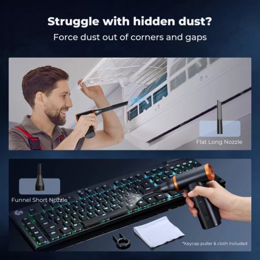 K&F Concept 19in1 beépített akkumulátoros porfújó, porszívó, 300000RPM (KF-08-061V1)