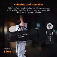 K&F Concept 65cm átmérőjű, octagonal softbox, gyorscsatlakozás, méhsejt rács, Bowens (KF-18-0015)