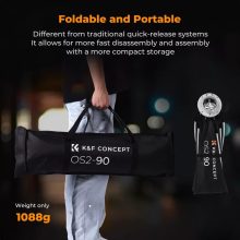 K&F Concept 90cm átmérőjű, octagonal softbox, gyorscsatlakozás, méhsejt rács, Bowens (KF-18-0016)