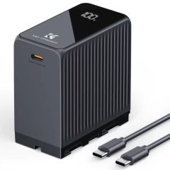   K&F Concep NP-F970 akkumulátor 10500mAh, dupla USB-C I/O, USB-A, érintőkijelző, PD45W, USB (KF-28-0073)