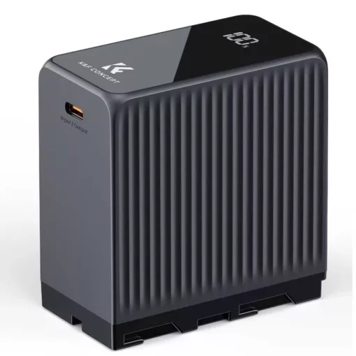 K&F Concep NP-F970 akkumulátor 10500mAh, dupla USB-C I/O, USB-A, érintőkijelző, PD45W, USB (KF-28-0073)