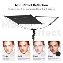 K&F Concept Curved Clamshell Reflector, hajlított derítőlap, 65x123cm, állvánnyal (KF-18-0017)