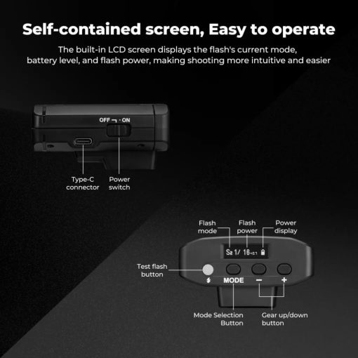 K&F Concept M01 mini vaku, GN12, 5600K, 2000mAh, középpontos érintkezővel (KF-22-016)