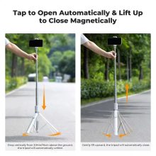 K&F Concept X96 selfie állvány, monopod, telefontartó adapter, 175cm max magasság, bluetooth, fehér (KF-15-0001)