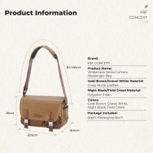 K&F Concept Sling Bag 10L Urban Wander 11, Grawel white, bőrhatású felület, tört fehér, barna (KF-13-142V2)