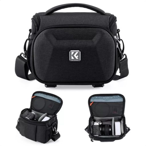 K&F Concept Travel Shoulder Bag oldaltáska, 2,5L, S, kemény előlapi védőborítás, fekete (KF-13-222)