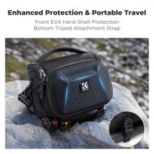K&F Concept Travel Shoulder Bag oldaltáska, 2,5L, S, kemény előlapi védőborítás, fekete (KF-13-222)