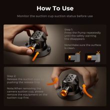 K&F Concept tripla tapadókorong rögzítő készlet, 3db MS44, magic arm, összekötő elemek, 32-110cm rúd (KF-31-197)