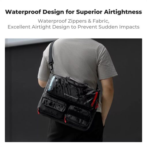 K&F Concept multifunkciós digitális eszköz tároló válltáska, 15,6" laptophoz, fekete (KF-13-225)