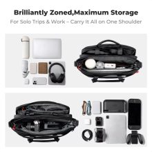 K&F Concept multifunkciós digitális eszköz tároló válltáska, 15,6" laptophoz, fekete (KF-13-225)