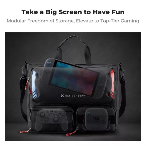 K&F Concept multifunkciós digitális eszköz tároló válltáska, 15,6" laptophoz, fekete (KF-13-225)