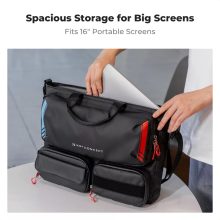 K&F Concept multifunkciós digitális eszköz tároló válltáska, 15,6" laptophoz, fekete (KF-13-225)