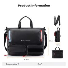 K&F Concept multifunkciós digitális eszköz tároló válltáska, 15,6" laptophoz, fekete (KF-13-225)