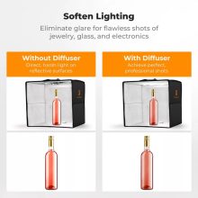 K&F Concept mini photo studio light box, fénysátor, 30cm, 120LED, 3000-5600K, 6db különböző háttér (KF-34-058)