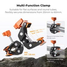 K&F Concept multi funkcionális super crab clamp, satu, 20-60mm átfogás (KF-31-218)