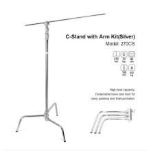 Godox 270CS C-Stand with Arm & Grip Head - 270cm - 10kg