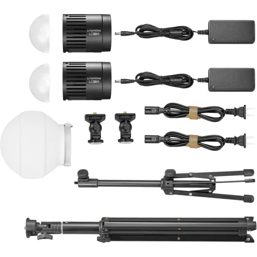 Godox LC30D-K2 Litemons Tabletop Video double Light kit (5600K-30W) 