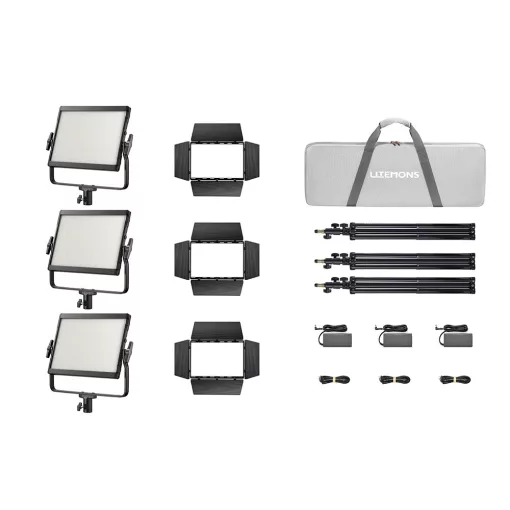 Godox Litemons LP600R Fekete KIT 3 - RGB LED Tabló (60W)