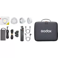   Godox ML100R KIT 3 - RGB LED Lámpa (RGB - Bi-Color) - BG02 akku markolattal, hordtáskában