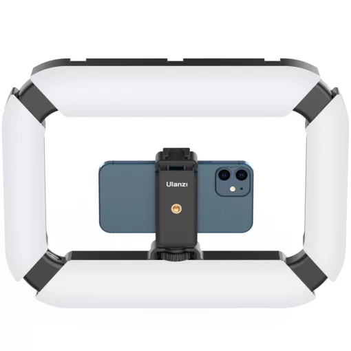 Ulanzi U200 vlogger rig, beépített LED világítással, telefon tartóval, 3 vakupapucs csatlakozóval (UL-2245)