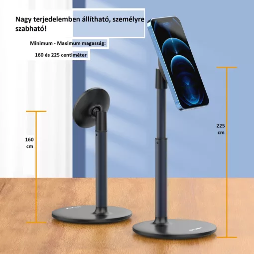 Ulanzi mágneses telefonállvány HP002 Állítható alumínium asztali telefontartó dokkoló (UL-2908)