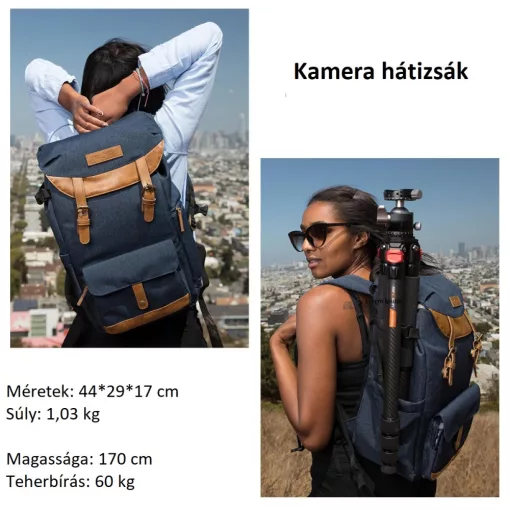 K&F Concept Beta Zip fotós hátizsák 17L, szövet, kék (KF-13-066V10)