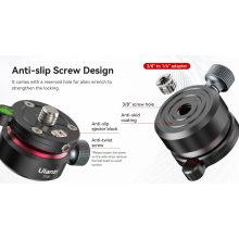 Ulanzi TT37 vízszintező mini állványfej, 3/8" és 1/4" (UL-T065GBB1)